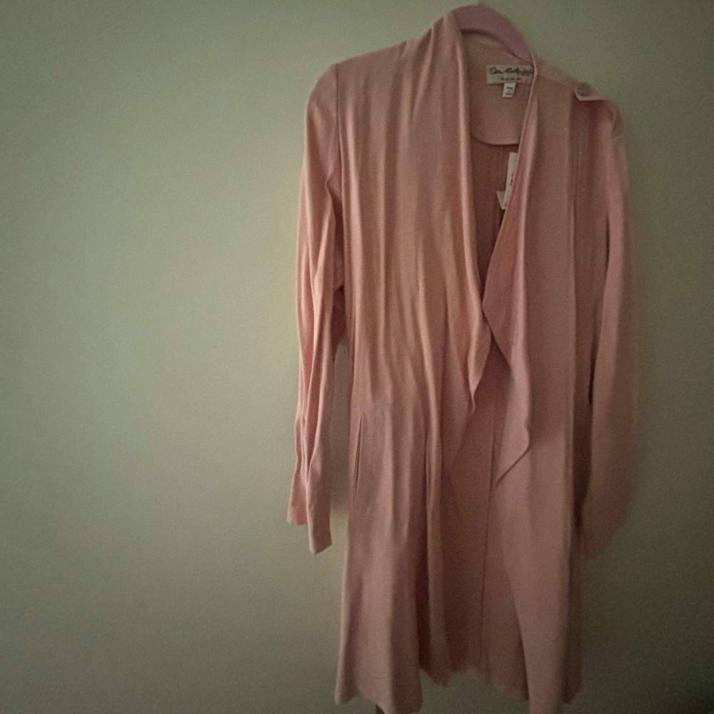 New Miss Selfridge Rose/Tan Lightweight Wrap  Belted Coat